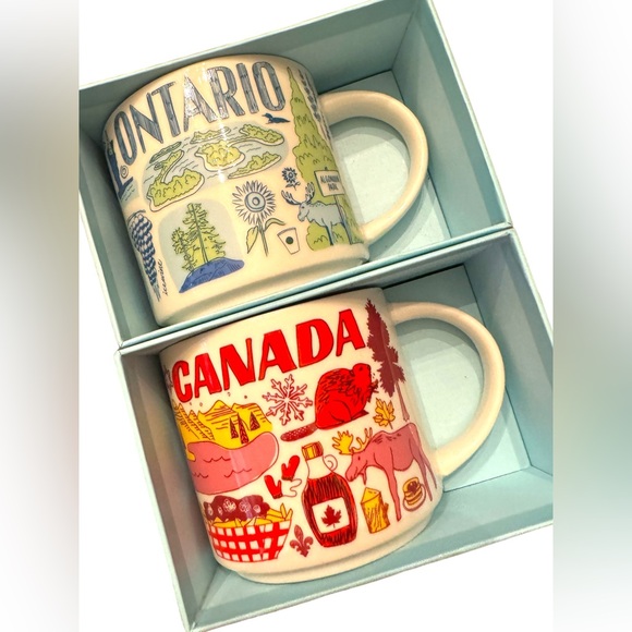 Lot of 2 pcs NEW IN BOX Starbucks mugs Been there Ontario Canada Ceramic coffee - Picture 1 of 4